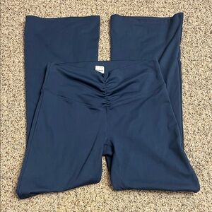 Balance Collection Blue Activewear flare yoga pant with ruched front waist
